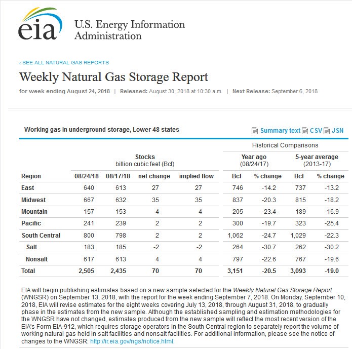 natural gas report